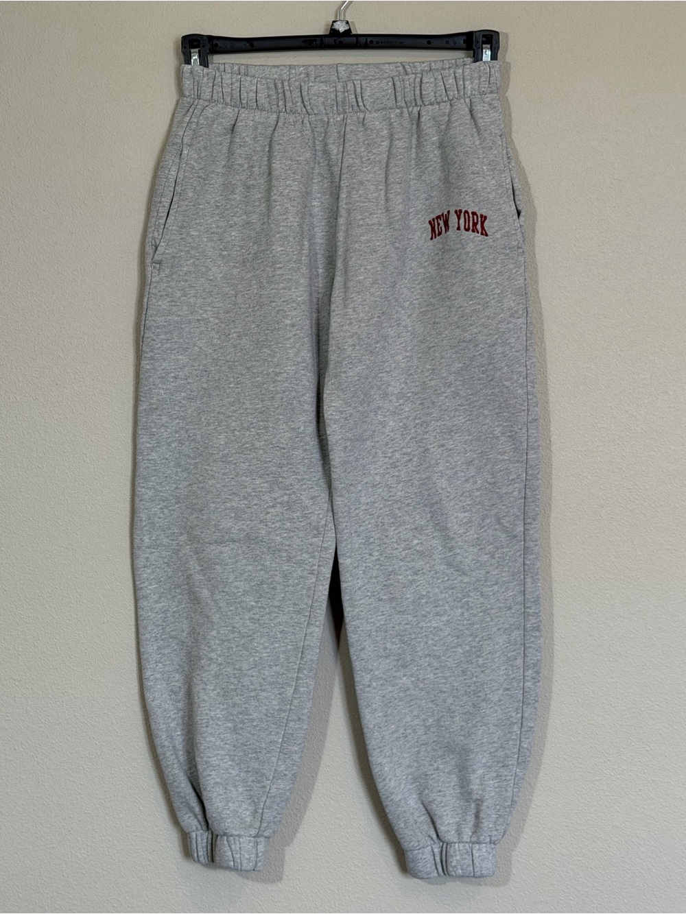 John Galt Joggers with Red "New York" Embroidery